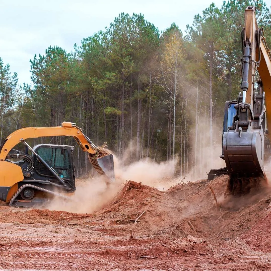 Land clearing equipment at work on a property in Lake City, FL