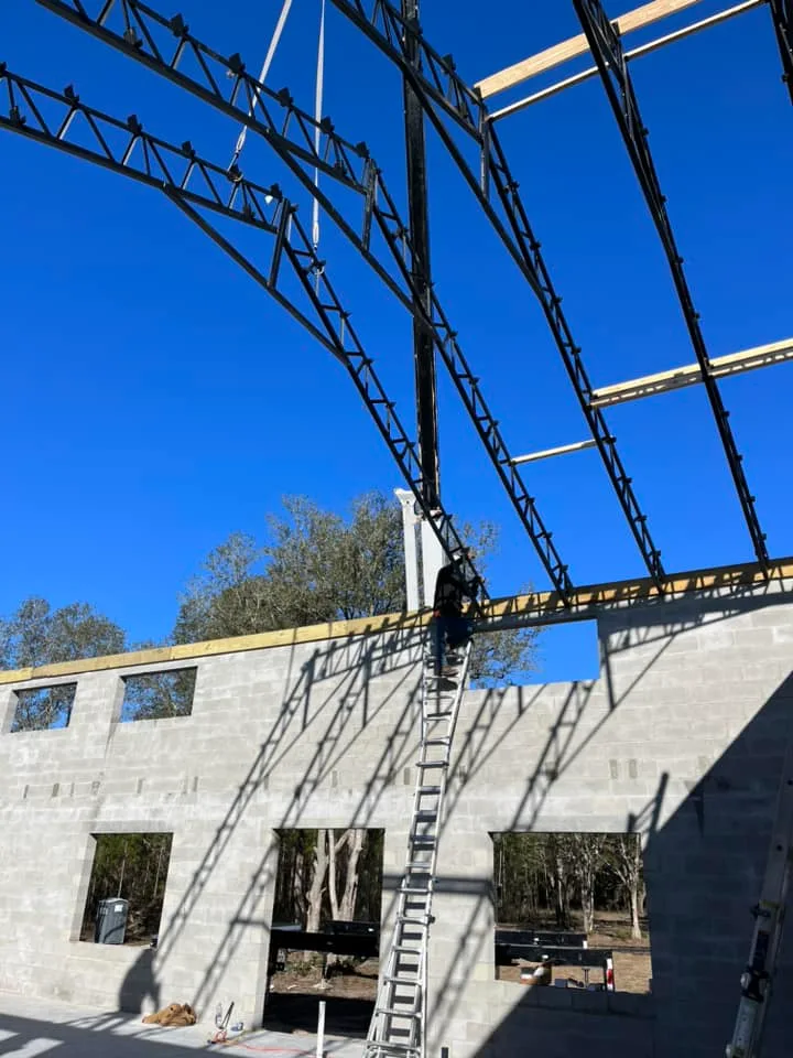 Large barn under construction