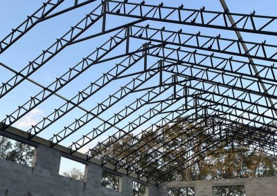 A roof being constructed