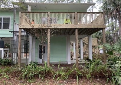 A house with a new deck being built
